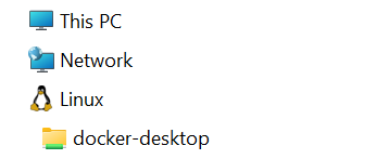 File Explorer symbol showing Docker installation